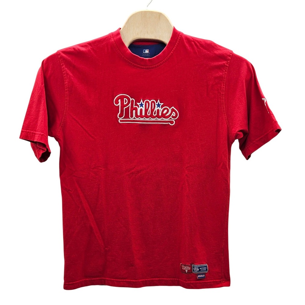 MLB Philadelphia Phillies Mens Large Red Embroidered Logo TShirt National League
